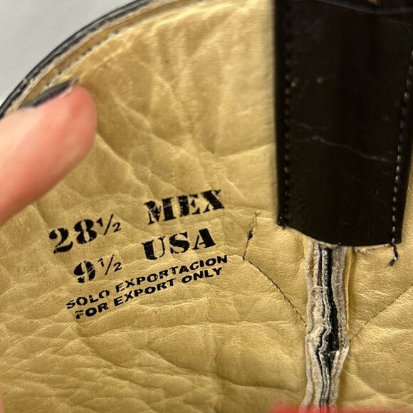 Potrero Leather Pointed Toe Cowboy Boots Mens size 9.5 Made Mexico Embroidered - Picture 9 of 9